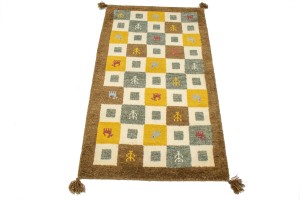 Multicolored Tribal 2X4 Indo-Gabbeh Oriental Rug