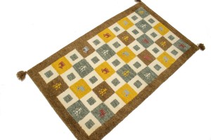 Multicolored Tribal 2X4 Indo-Gabbeh Oriental Rug