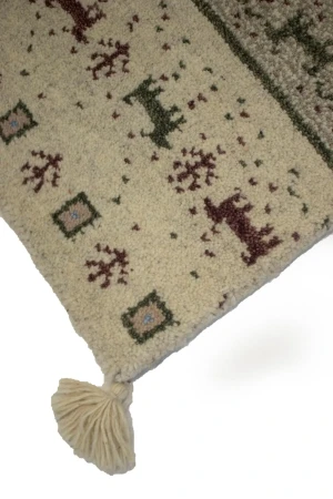 Pair of Beige Tribal 2X3 Indo-Gabbeh Oriental Rugs