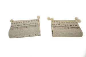 Pair of Beige Tribal 2X3 Indo-Gabbeh Oriental Rugs