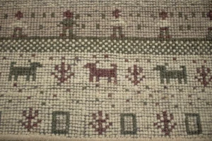 Pair of Beige Tribal 2X3 Indo-Gabbeh Oriental Rugs