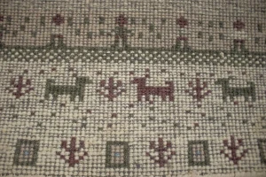 Pair of Beige Tribal 2X3 Indo-Gabbeh Oriental Rugs