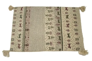 Pair of Beige Tribal 2X3 Indo-Gabbeh Oriental Rugs