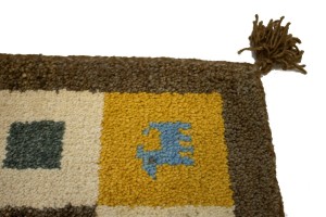 Multicolored Modern Tribal 1'5X1'5 Indo-Gabbeh Oriental Square Rug