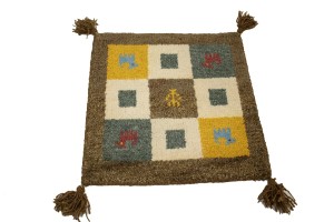 Multicolored Modern Tribal 1'5X1'5 Indo-Gabbeh Oriental Square Rug