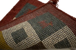 Multicolored Tribal Modern 1'4X1'4 Indo-Gabbeh Oriental Square Rug