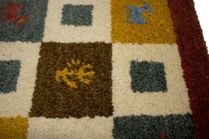 Multicolored Tribal Modern 1'4X1'4 Indo-Gabbeh Oriental Square Rug