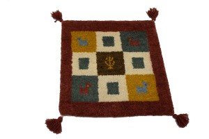 Multicolored Tribal Modern 1'5X1'5 Indo-Gabbeh Oriental Square Rug