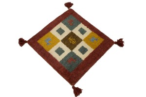 Multicolored Tribal Modern 1'5X1'5 Indo-Gabbeh Oriental Square Rug