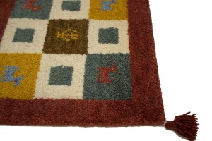 Multicolored Tribal Modern 1'5X1'5 Indo-Gabbeh Oriental Square Rug