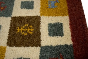 Multicolored Tribal Modern 1'5X1'5 Indo-Gabbeh Oriental Square Rug