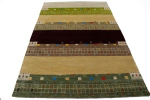 Multicolored Tribal 5X8 Indo-Gabbeh Oriental Rug