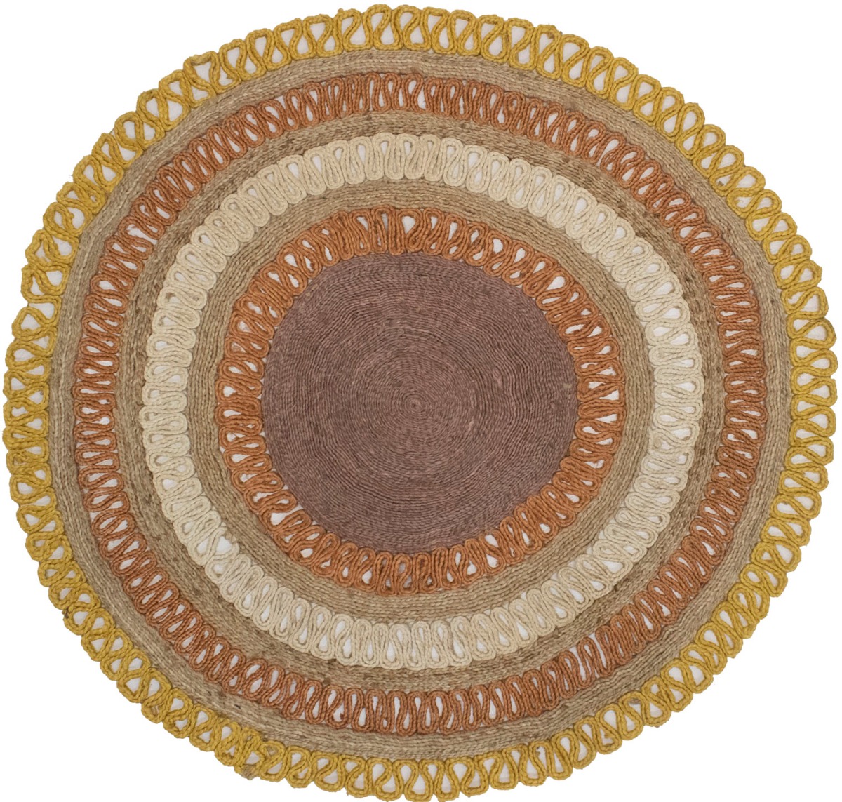 Reversible Braided Style 5'6X5'6 Jute Modern Round Rug