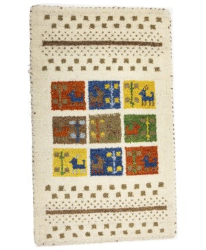 Tribal Pictorial 1'6X2'6 Indo-Gabbeh Oriental Rug