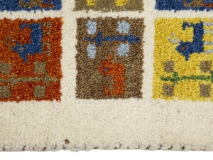 Tribal Pictorial 1'6X2'6 Indo-Gabbeh Oriental Rug