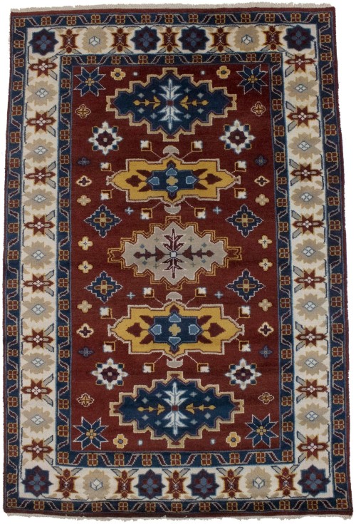 Red Geometric 6X9 Kazak Oriental Rug