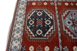 Rust Geometric 6X9 Kazak Oriental Rug