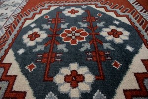 Rust Geometric 6X9 Kazak Oriental Rug