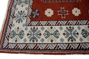 Rust Geometric 6X9 Kazak Oriental Rug