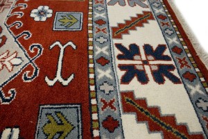 Red Geometric 5X8 Kazak Oriental Rug