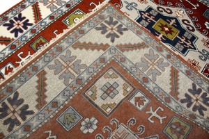 Red Geometric 5X8 Kazak Oriental Rug