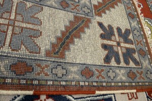 Red Geometric 5X8 Kazak Oriental Rug