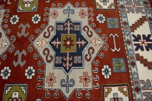 Red Geometric 5X8 Kazak Oriental Rug