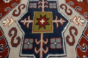 Red Geometric 5X8 Kazak Oriental Rug