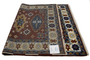 Wine Red Geometric 5X8 Kazak Oriental Rug