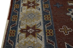 Wine Red Geometric 5X8 Kazak Oriental Rug