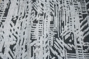 Dark Gray Geometric 8X10 Oriental Modern Rug