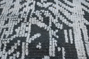 Dark Gray Geometric 8X10 Oriental Modern Rug