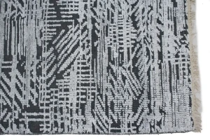 Dark Gray Geometric 8X10 Oriental Modern Rug