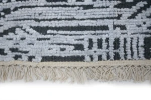 Dark Gray Geometric 8X10 Oriental Modern Rug