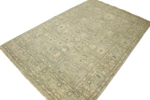 Taupe Floral Transitional 5X8 Oriental Rug