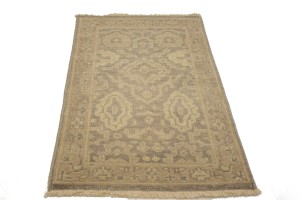Muted Brown Floral 2X3 Chobi Oushak Oriental Rug