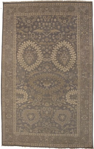 Brown Floral 5'6X8'9 Transitional Oriental Rug