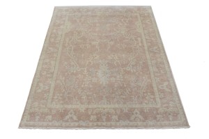 Peach Floral Transitional 6X8 Oriental Rug