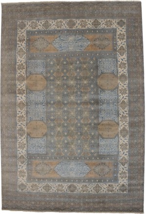 Tan Geometric 10X15 Modern Oriental Rug