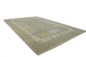 Tan Geometric 10X15 Modern Oriental Rug