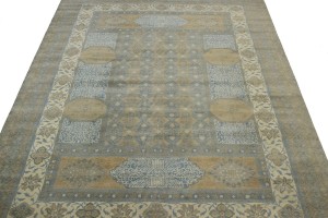 Tan Geometric 10X15 Modern Oriental Rug