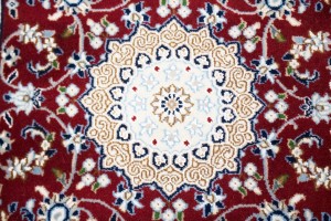 Red Floral 2'7X12'5 Indo-Nain Oriental Runner Rug