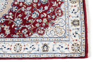 Red Floral 2'7X12'5 Indo-Nain Oriental Runner Rug