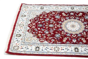 Red Floral 2'7X12'5 Indo-Nain Oriental Runner Rug