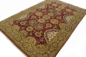 Dark Red Floral 6X9'5 Chobi Oriental Rug