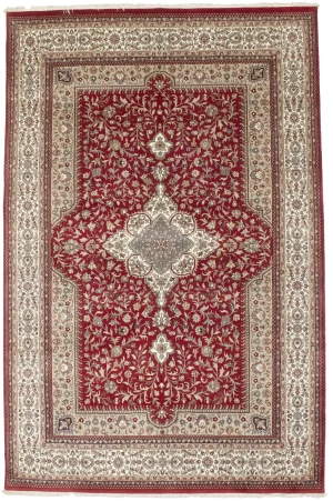 Red Floral Classic 6'5X9'9 Indo-Kashan Oriental Rug