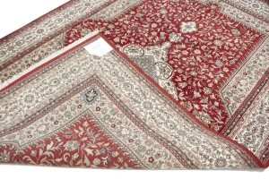 Red Floral Classic 6'5X9'9 Indo-Kashan Oriental Rug