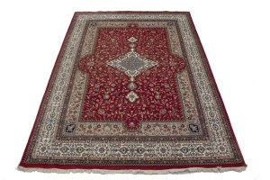 Red Floral Classic 8X11 Indo-Kashan Oriental Rug