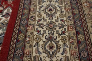 Red Floral Classic 8X11 Indo-Kashan Oriental Rug