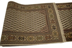 Cream Floral 2'4X9 Indo-Botemir Oriental Runner Rug